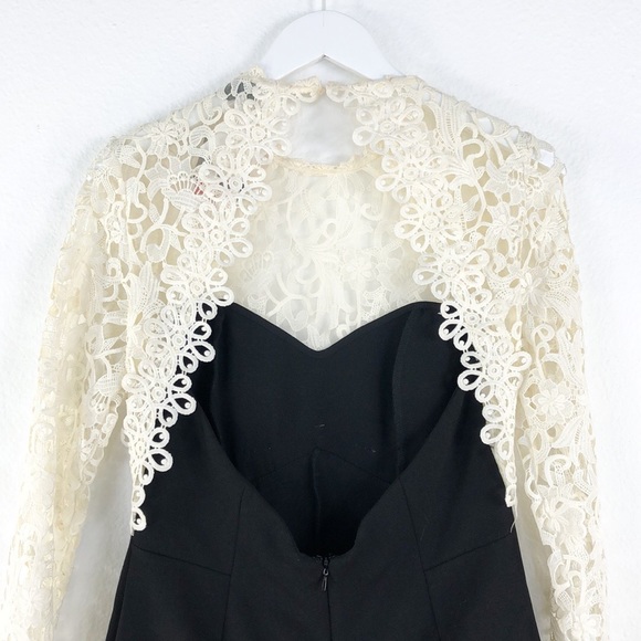 Topshop Black White Lace Top Shorts Romper NWT - Picture 5 of 10